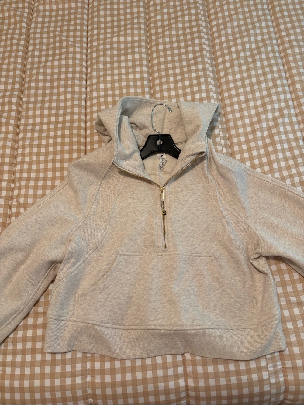 lululemon athletica Light Heathered Gray Half-Zip Hooded Sweatshirt